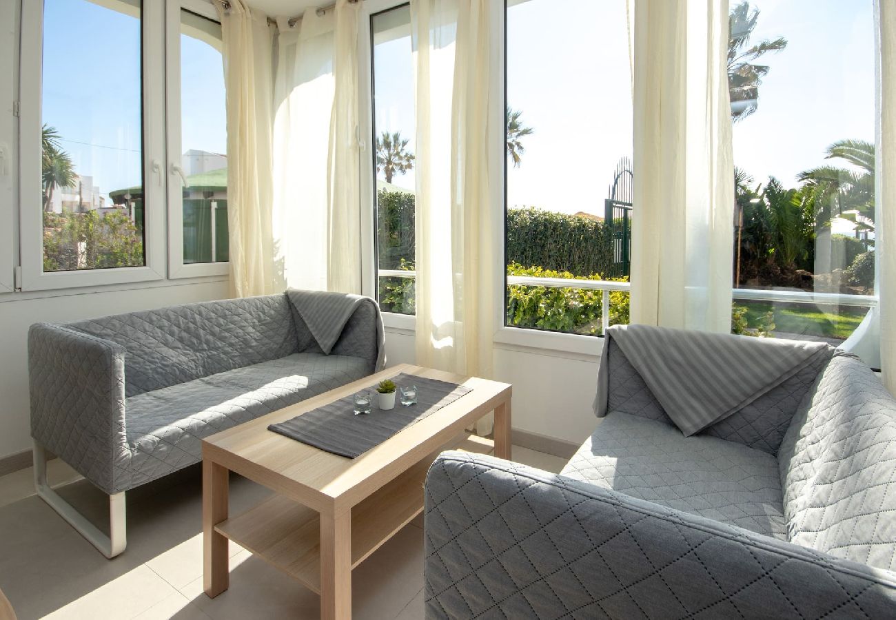 Apartamento en Mijas Costa - Apartamento con jardín Rocas del Mar, Riviera del Sol