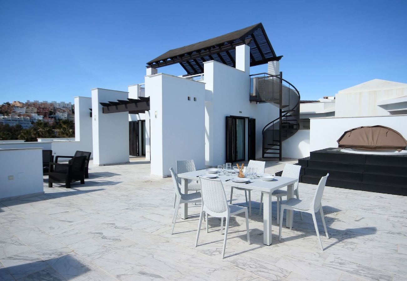 Apartment in Casares - Beachfront Penthouse with Sea Views, Hot Tub, BBQ 