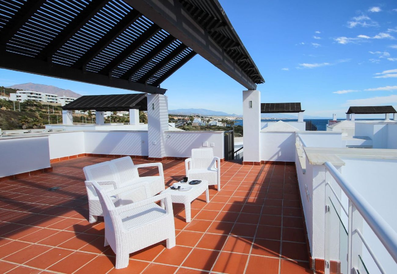 Apartment in Casares - Beachfront Penthouse with Sea Views, Hot Tub, BBQ 